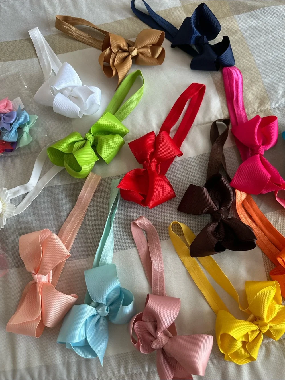 Lot 1 Colorful Satin Bow Headband Bow Hair Clips & Hair Ties - Assorted Sets